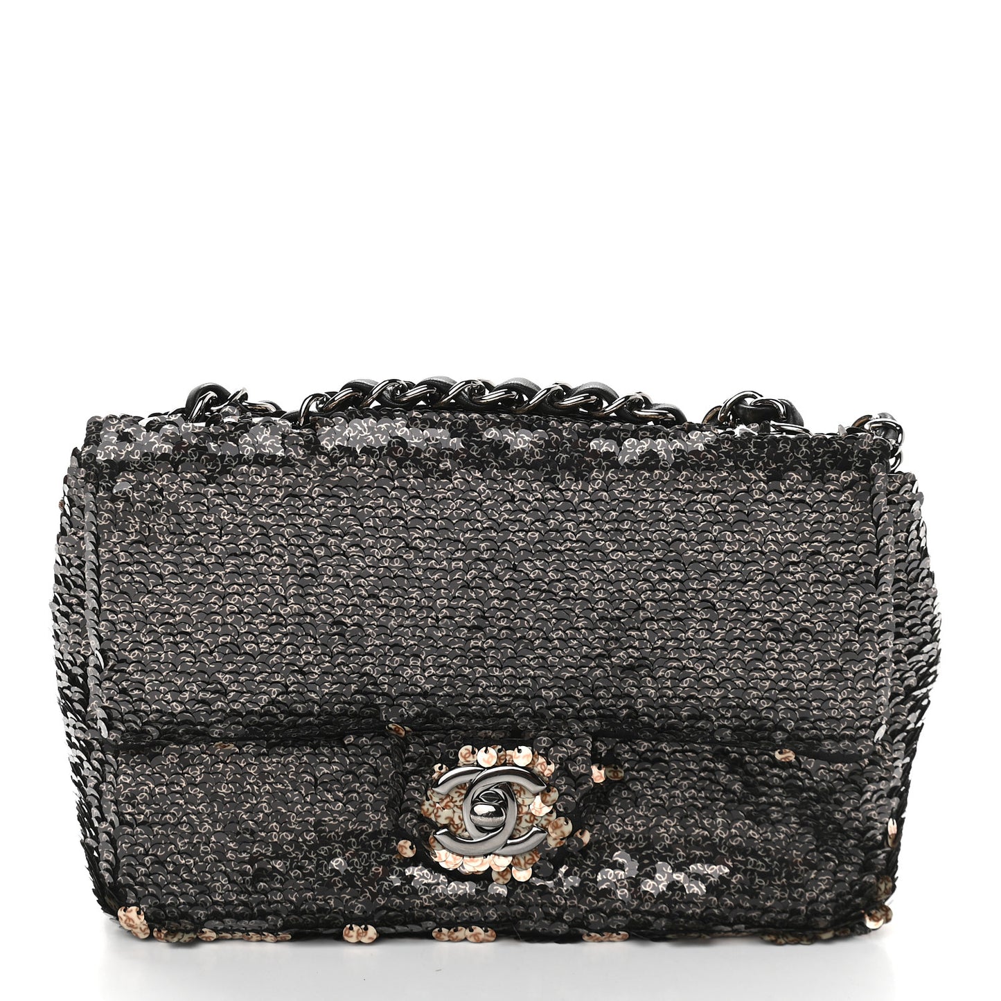 Sequin Single Flap Black