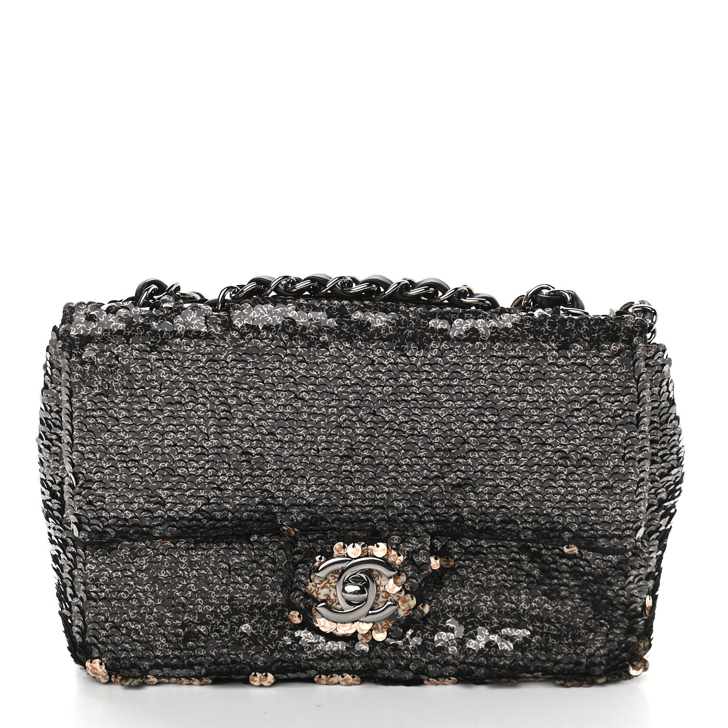 Chanel Sequin Single Flap Black 4 of 11