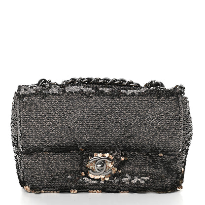 Chanel Sequin Single Flap Black 4 of 11