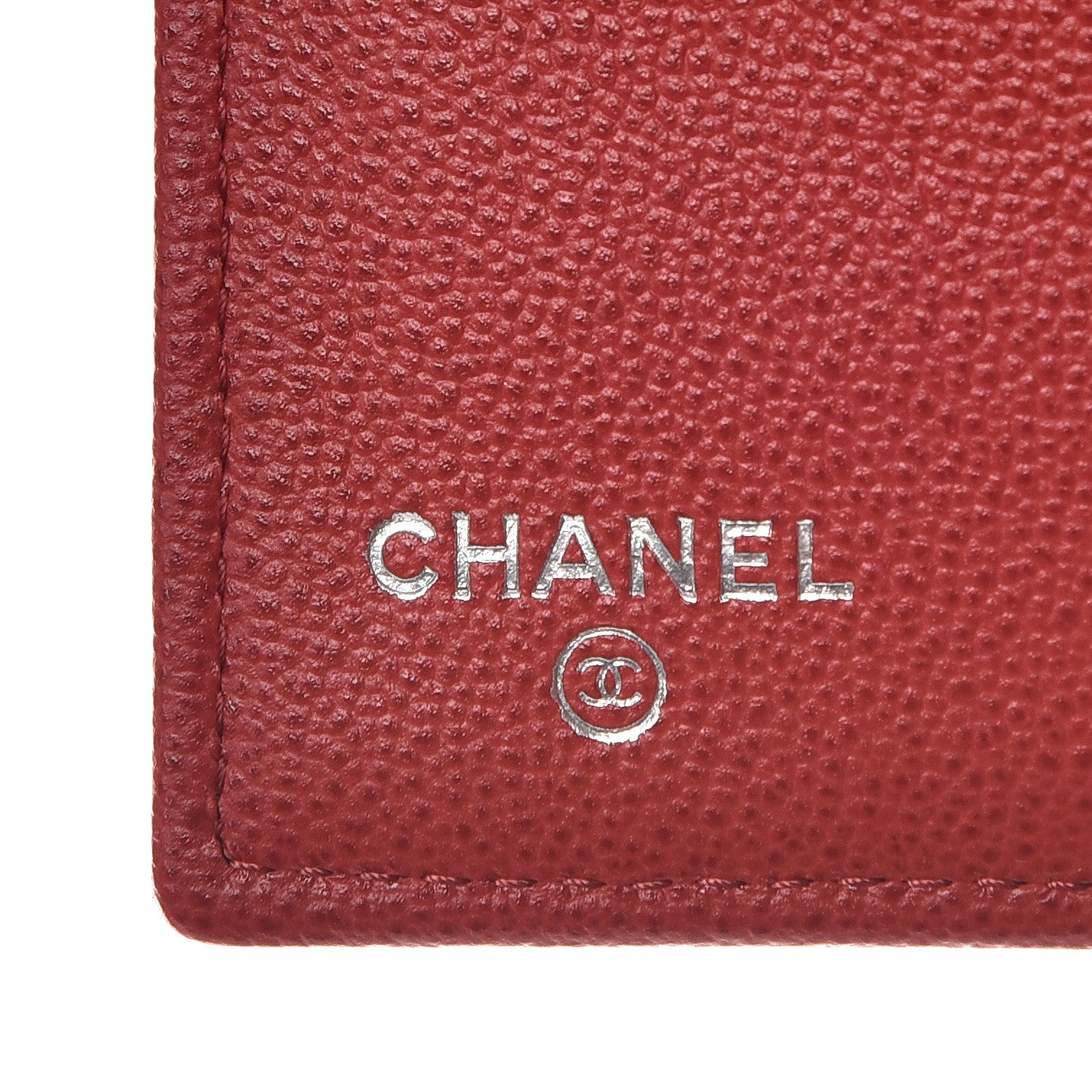 Chanel Grained Calfskin Quilted CC Box Flap Wallet Red 10 of 12