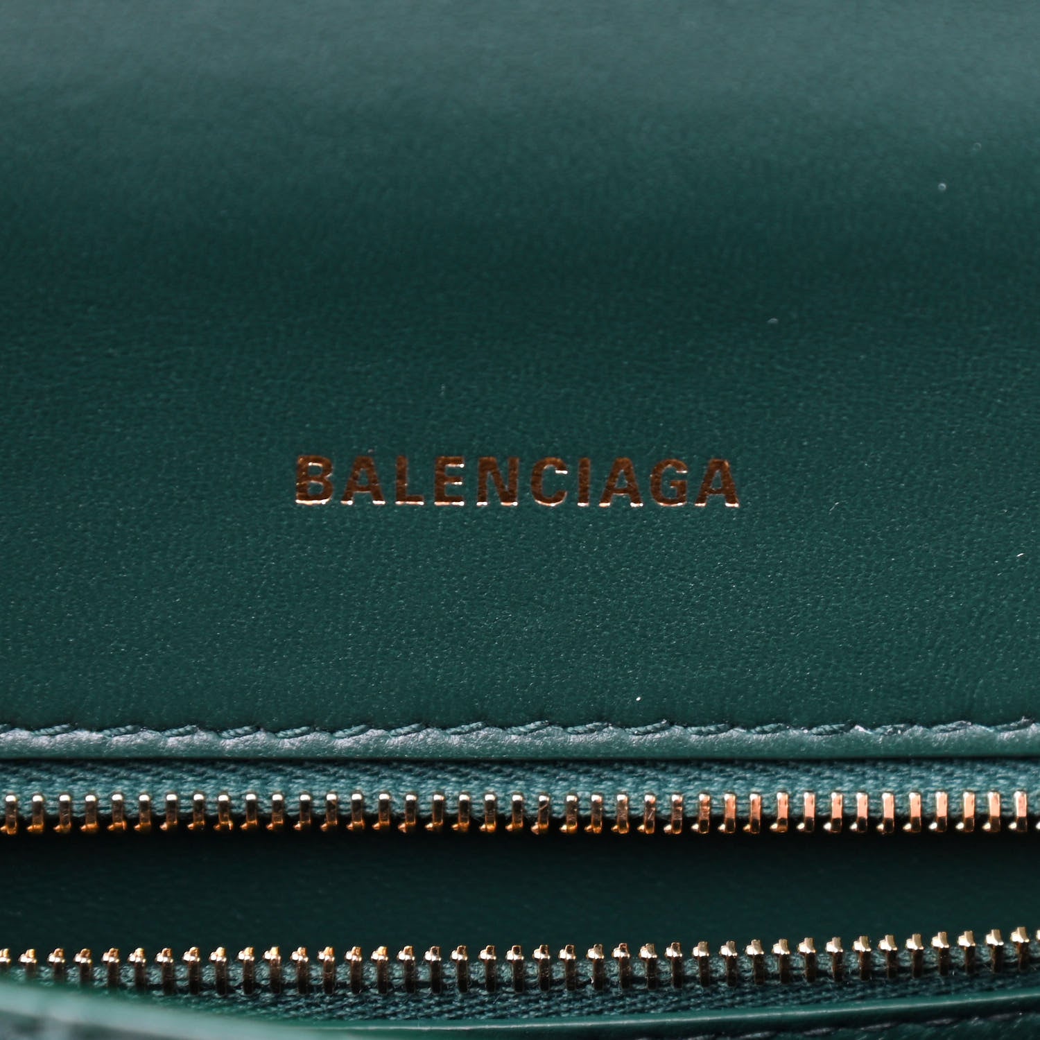 Balenciaga Shiny Calfskin Crocodile Embossed Small Hourglass Top Handle Bag Forest Green 7 of 8