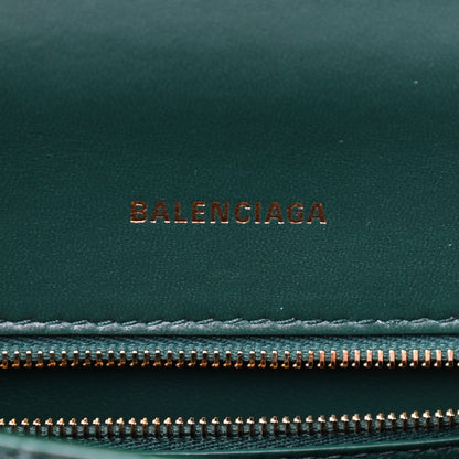 Balenciaga Shiny Calfskin Crocodile Embossed Small Hourglass Top Handle Bag Forest Green 7 of 8