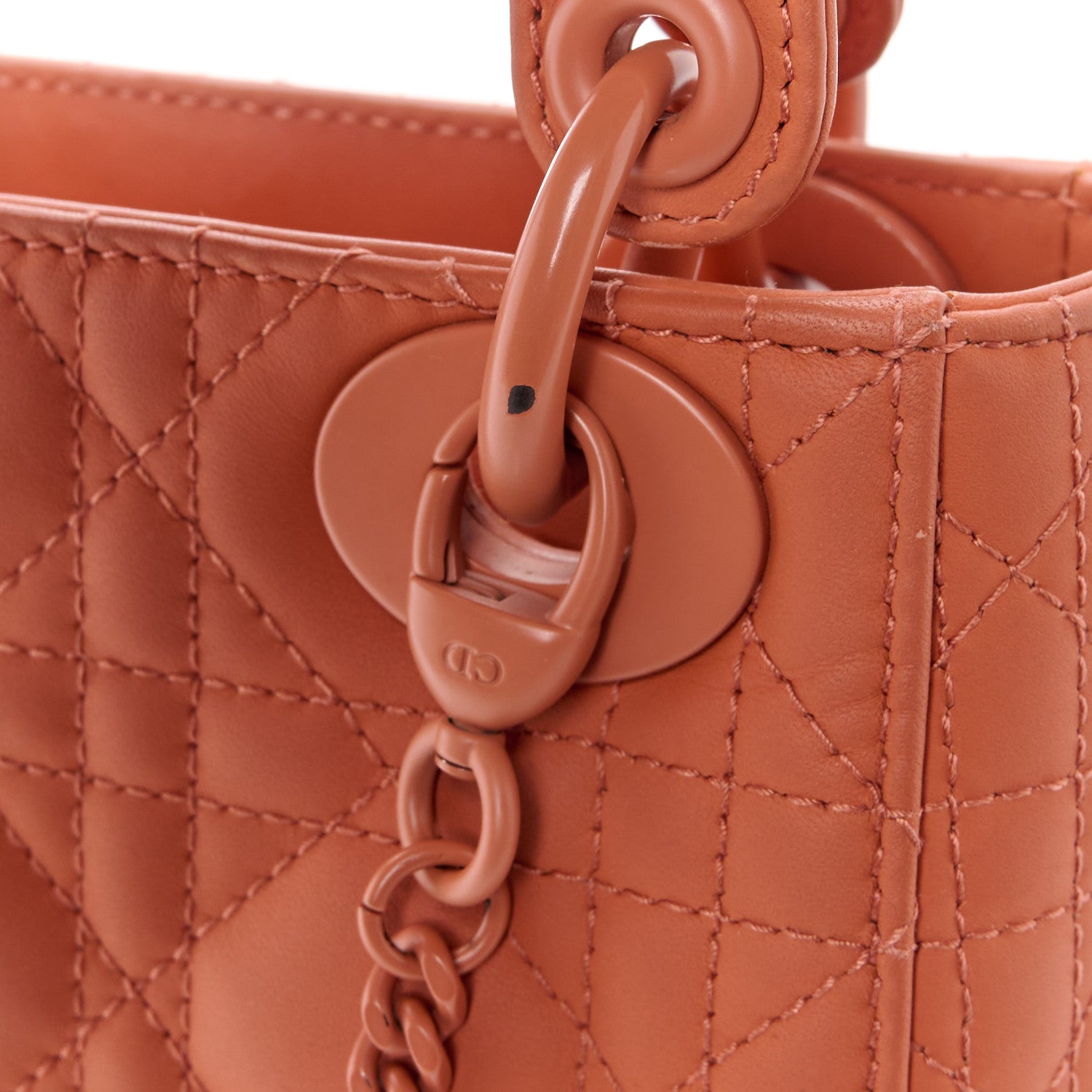 Christian Dior Ultra Matte Calfskin Cannage Mini Lady Dior Orange 13 of 13