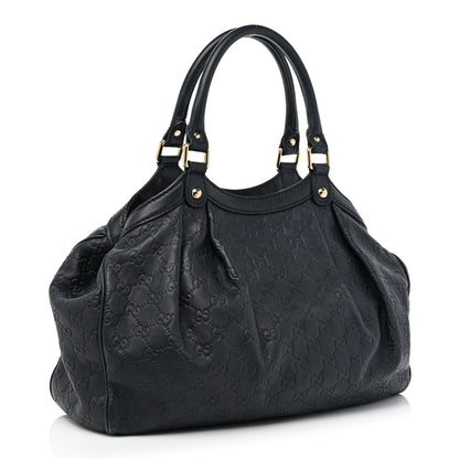 Gucci Guccissima Medium Sukey Tote Dark Blue 2 of 11
