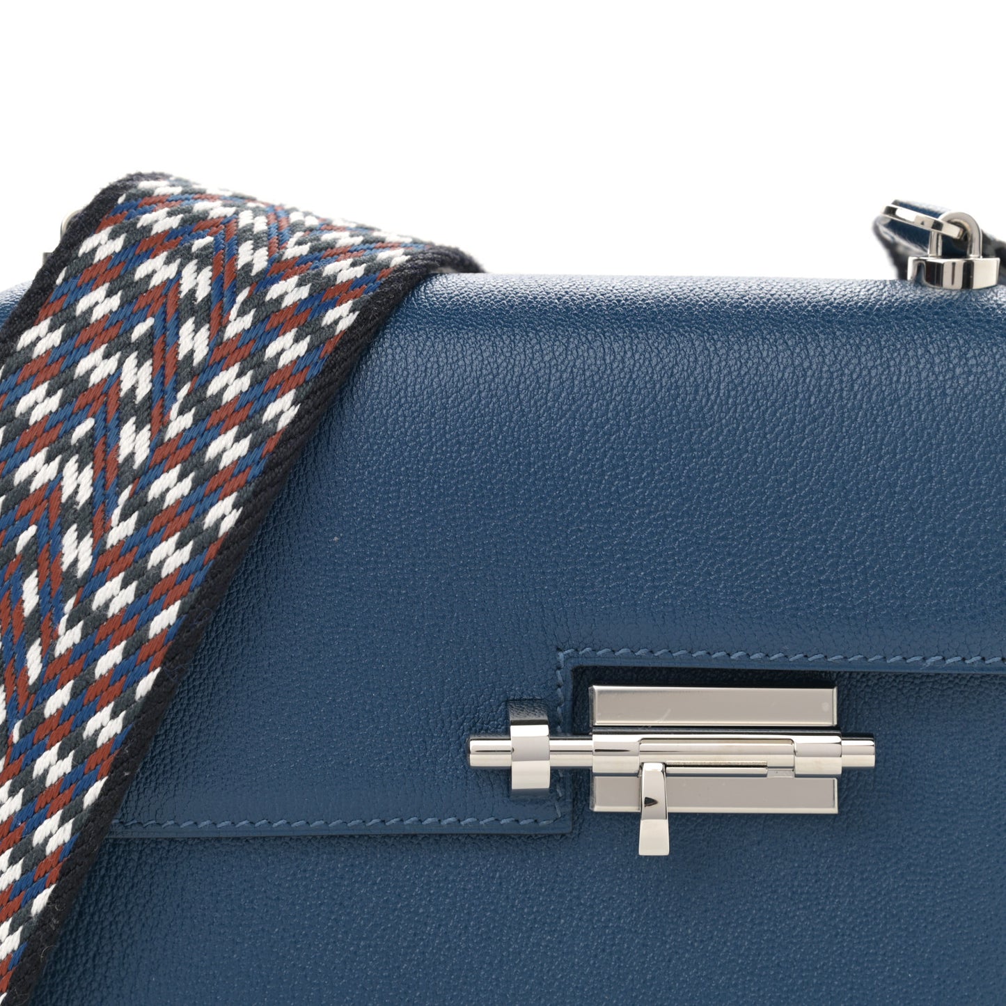 Chevre Mysore Mini Verrou Large Strap Bag Deep Blue