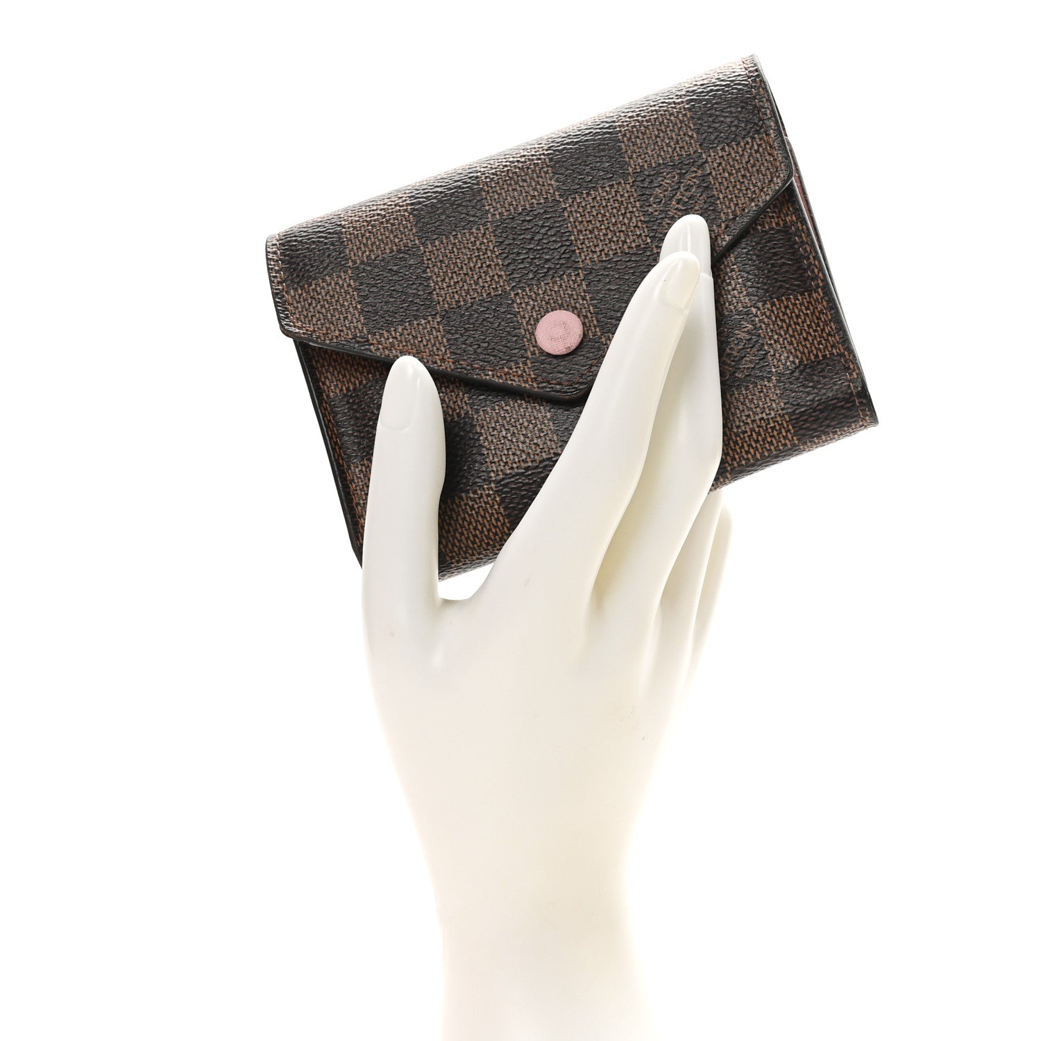 Louis Vuitton Damier Ebene Victorine Wallet Rose Ballerine 2 of 11