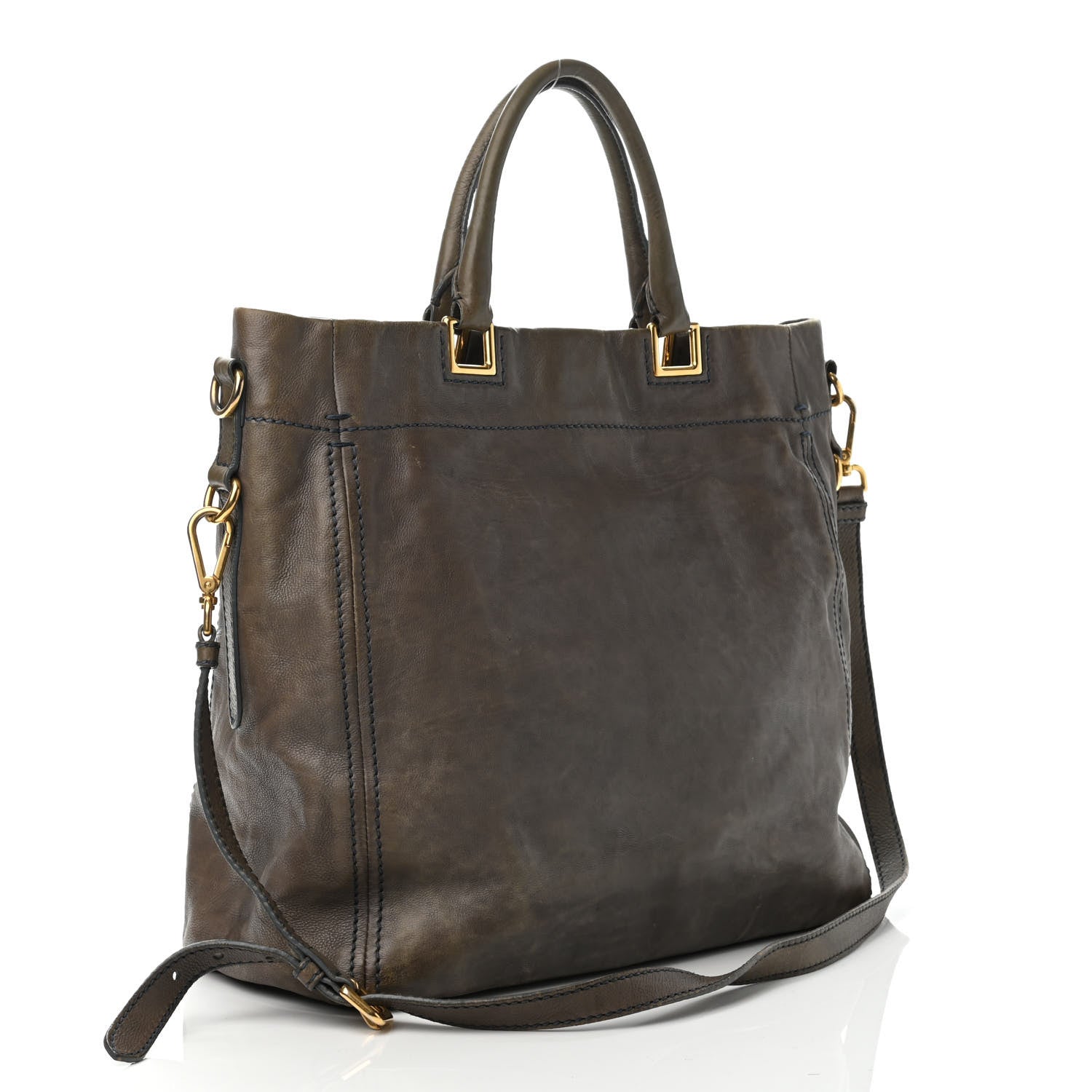 Prada Cervo Tote Green 2 of 4