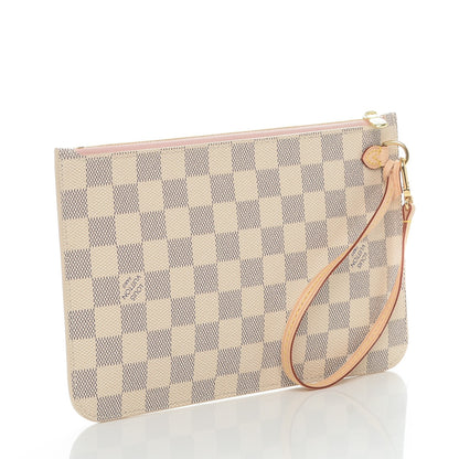 Louis Vuitton Damier Azur Neverfull MM GM Pochette Rose Ballerine 3 of 7