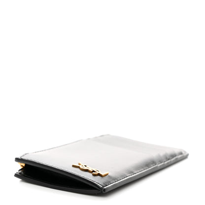 Saint Laurent Grained Calfskin Monogram 5 Fragments Zip Pouch Card Holder Black 4 of 7