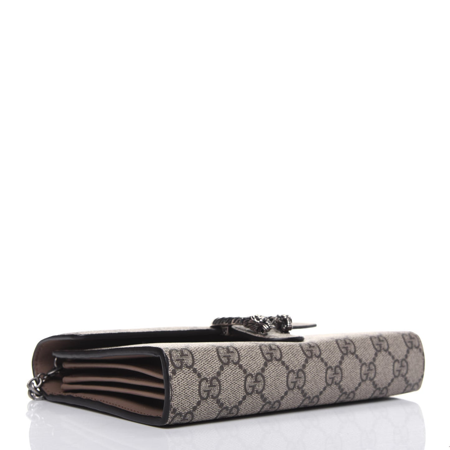 GG Supreme Monogram Mini Dionysus Chain Wallet Beige Taupe
