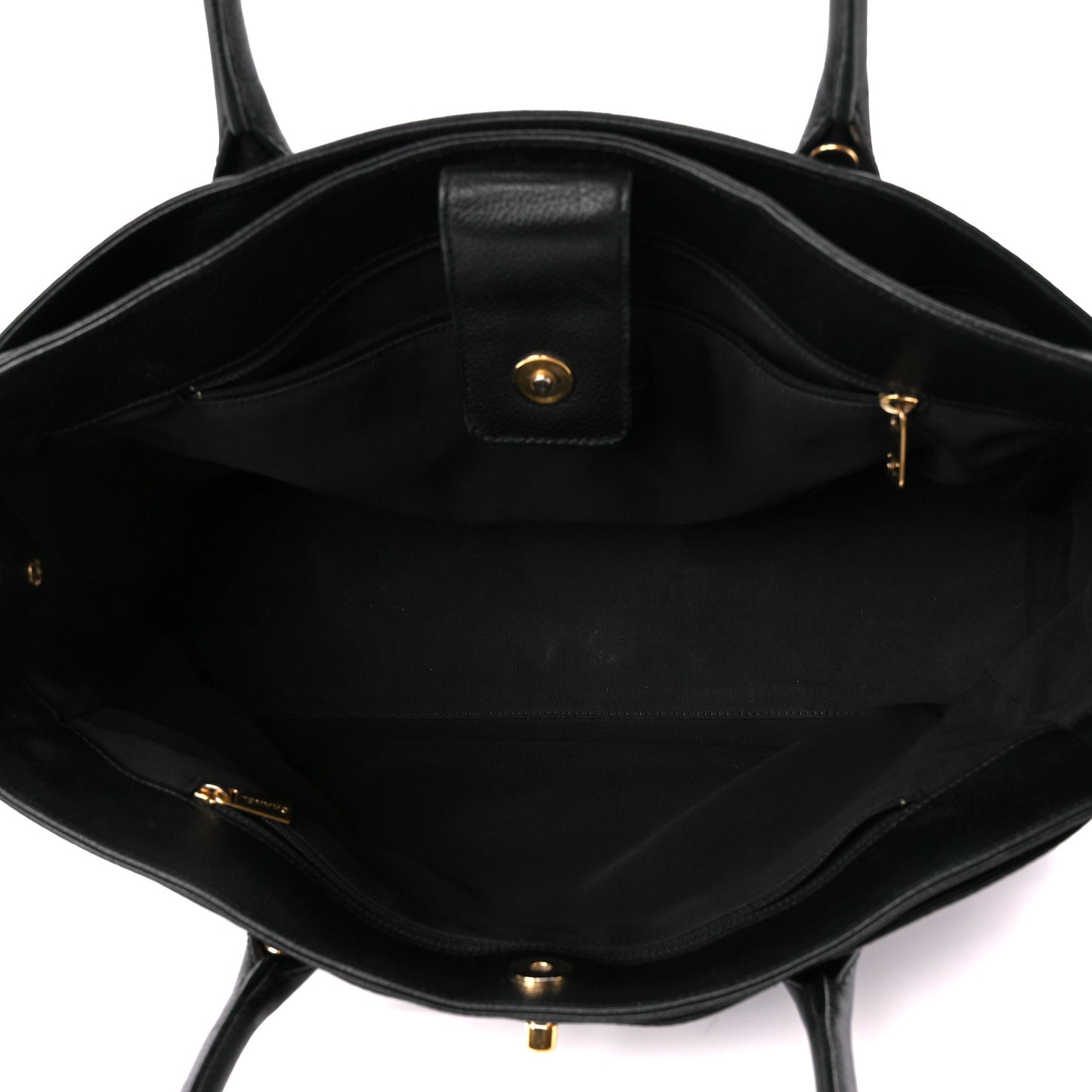 Calfskin Cerf Executive Shopper Tote Black