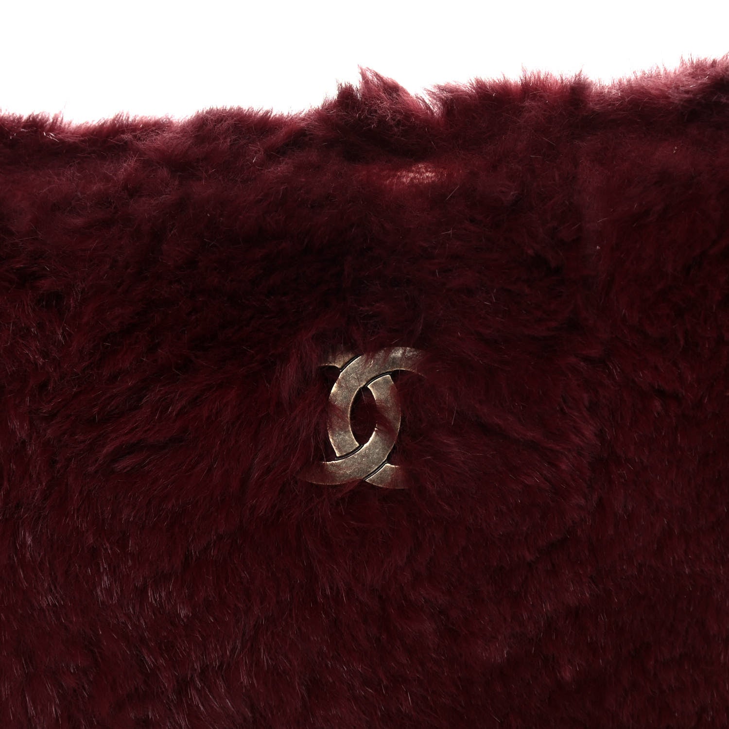Chanel Rabbit Fur Shoulder Bag Burgundy 8 of 15