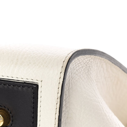 Celine Elephant Calfskin Mini Bi-Color Tie Knot Tote White Black 18 of 21