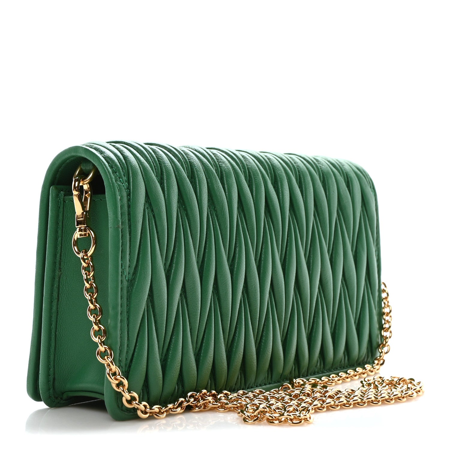 Miu Miu Nappa Matelasse Smartphone Holder With Chain Mango 3 of 10