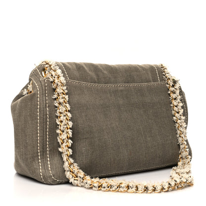Prada Denim Chain Shoulder Bag Militare 3 of 11