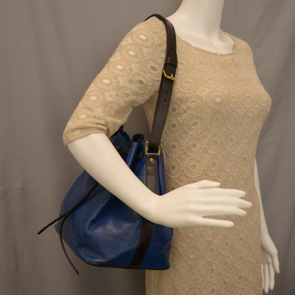 Louis Vuitton Epi Petit Noe Blue Black 2 of 7