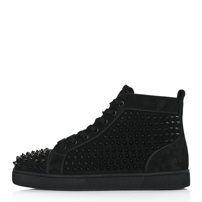 Christian Louboutin Veau Velours Mens Louis Orlato Flat Spikes Sneakers 42 Black 1 of 9