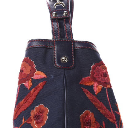 Gucci Canvas Embroidered Wave Hobo Blue Red 8 of 11