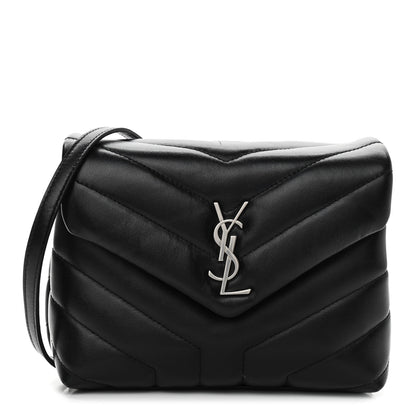 Saint Laurent Calfskin Y Quilted Monogram Toy Loulou Crossbody Bag Black 1 of 12