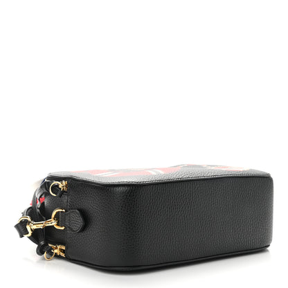 Gucci Grained Calfskin Sylvie Web Kingsnake Small Camera Bag Black Multicolor 4 of 12