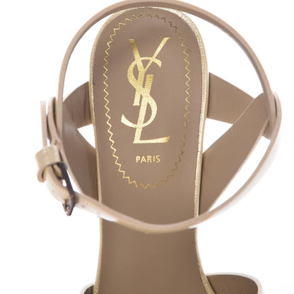 Saint Laurent Patent Textured Tribute 75 Platform Sandals 35.5 Corda 7 of 14