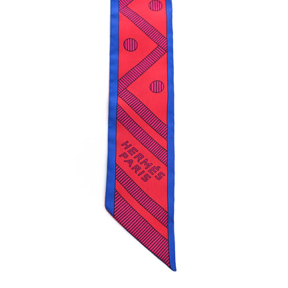 Hermes Silk Balade En Berline Twilly Rouge Fuchsia Turquoise 4 of 4