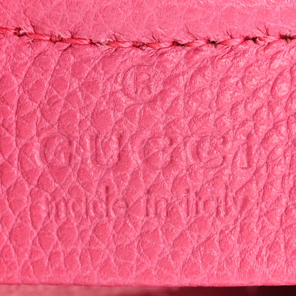 Gucci Pebbled Calfskin Medium Logo Portfolio Clutch  Pink Green 6 of 15