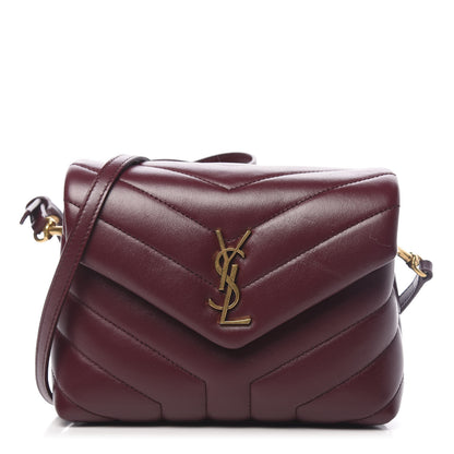 Saint Laurent Calfskin Y Quilted Monogram Toy Loulou Monogram Crossbody Bag Rouge Legion 1 of 10