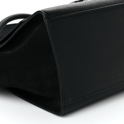 Celine Drummed Calfskin Suede Small Trapeze Black 5 of 9