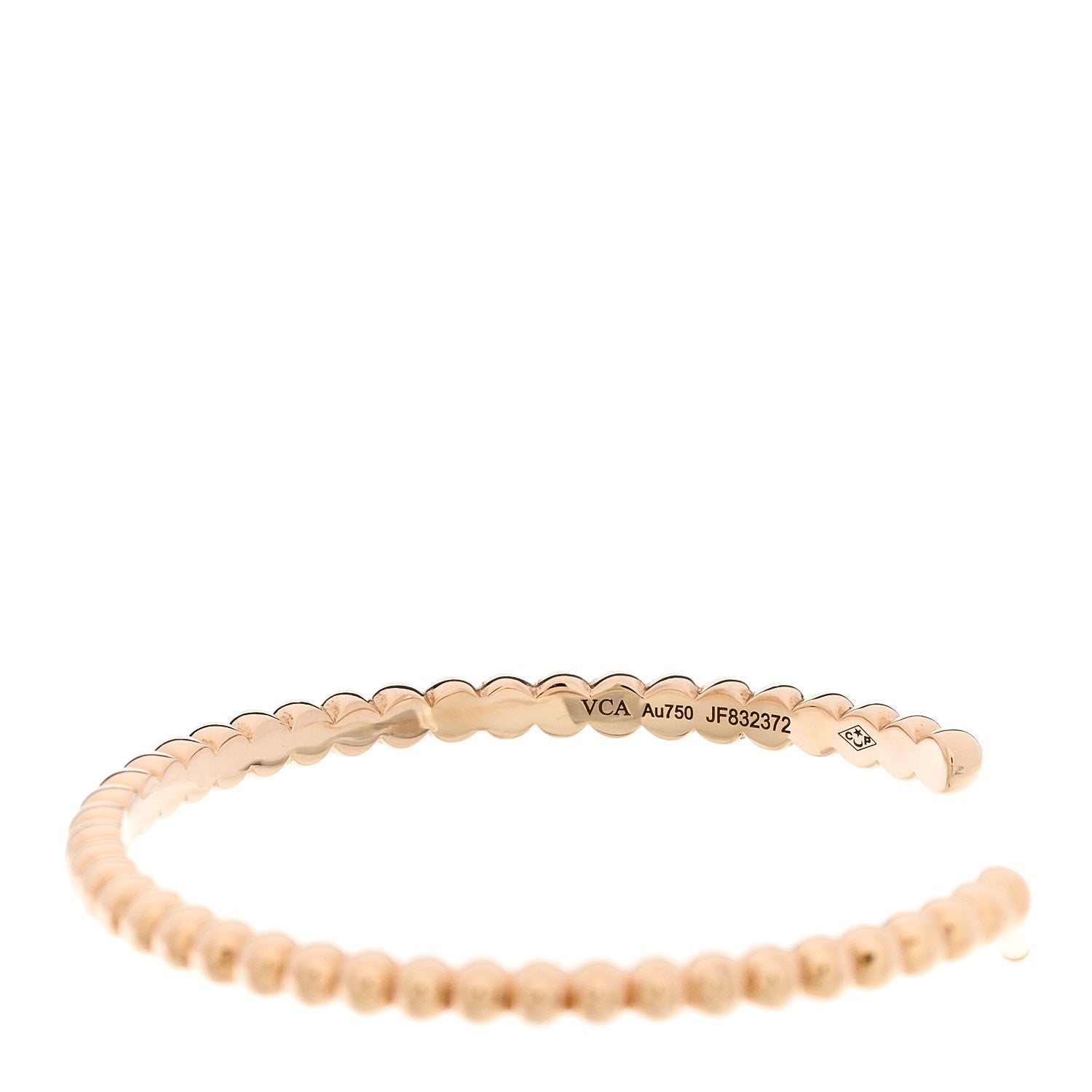Van Cleef & Arpels 18K Yellow Gold Perlee Hoop Earrings 4 of 5