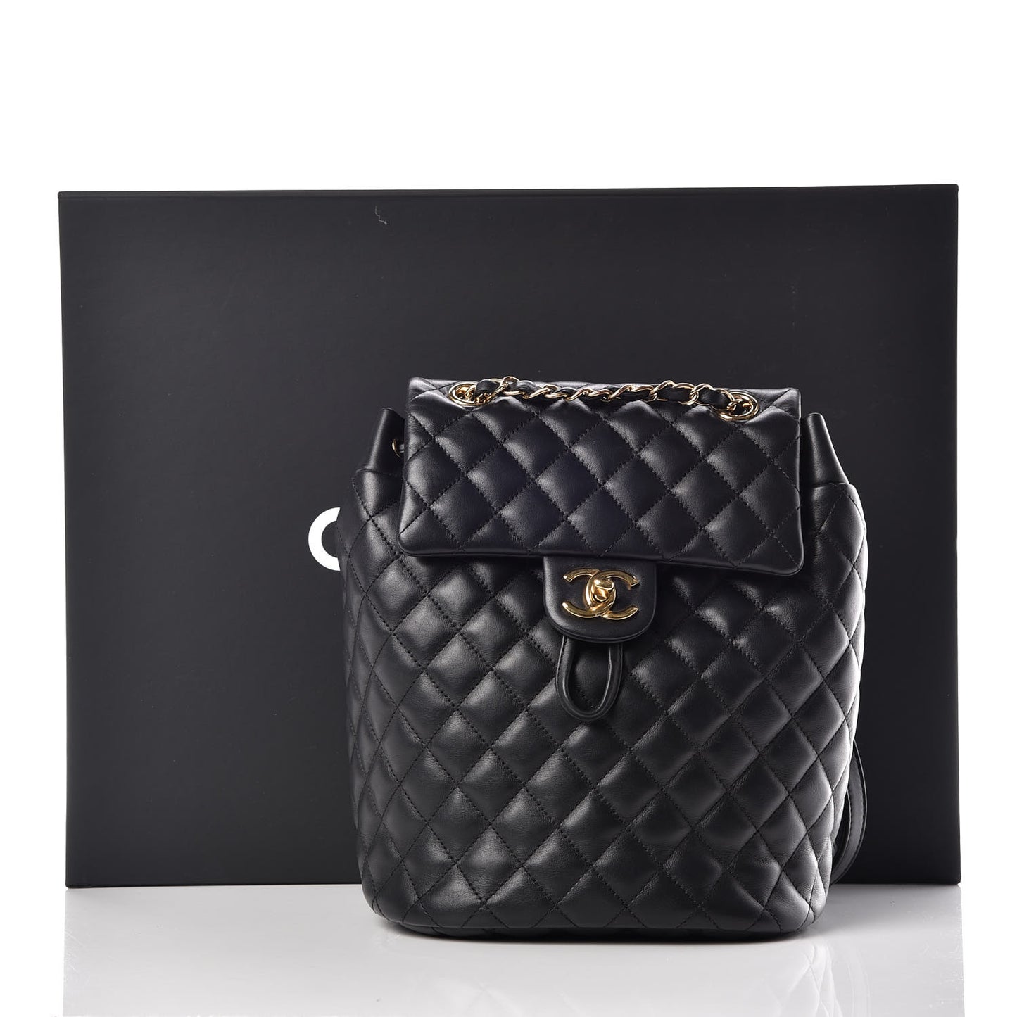 Lambskin Quilted Small Urban Spirit Backpack Black