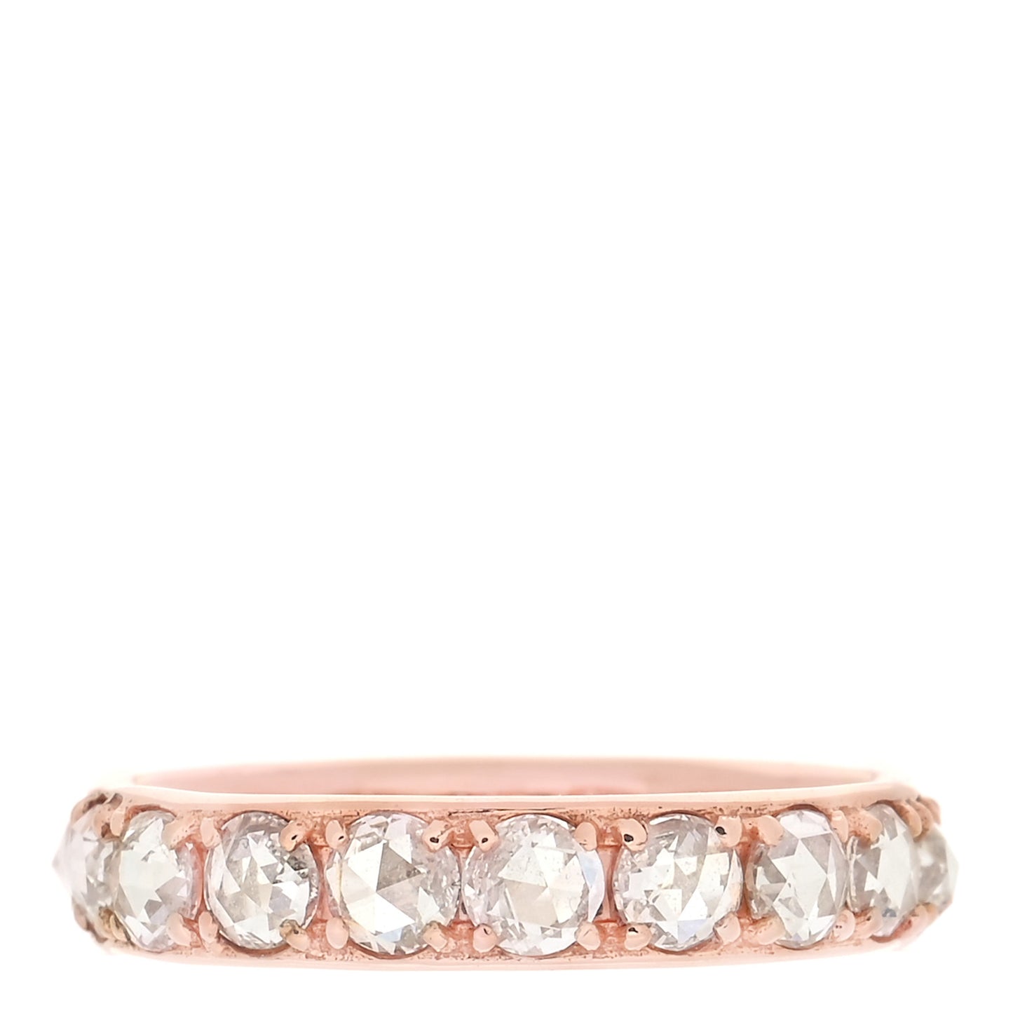 18K Rose Gold Diamond Metro Rose Cut Eternity Band Ring 49 5