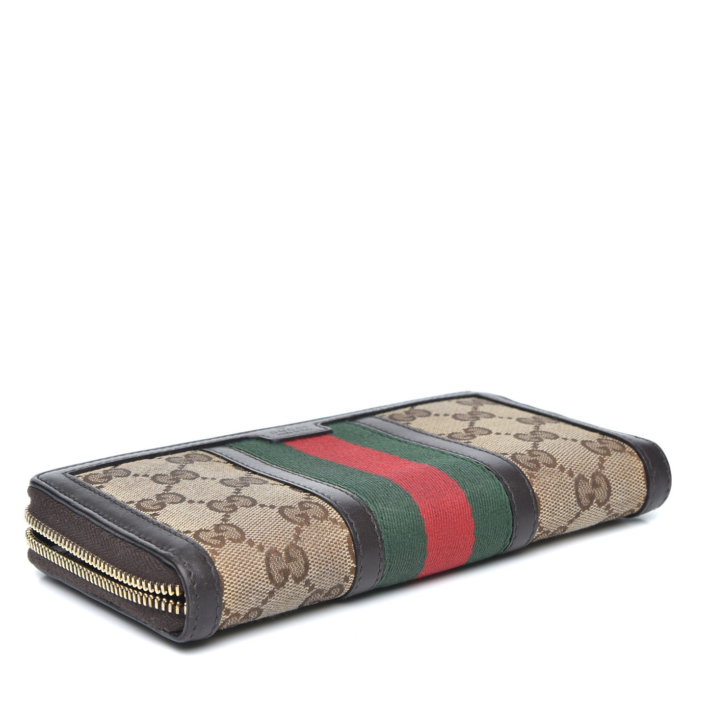 Monogram Web Rania Zip Around Wallet Dark Brown