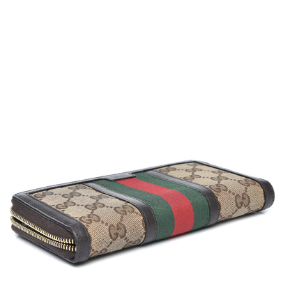 Gucci Monogram Web Rania Zip Around Wallet Dark Brown 3 of 8