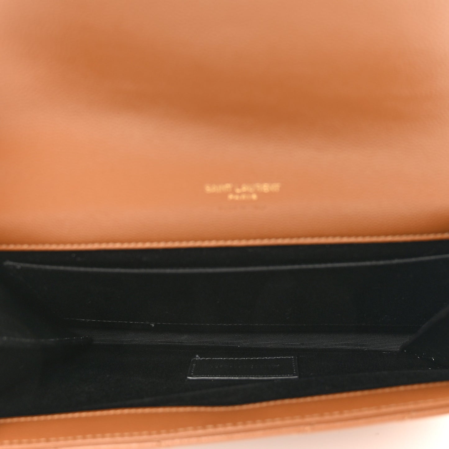 Grain De Poudre Matelasse Chevron Monogram Cassandre Flap Pouch Natural Dark