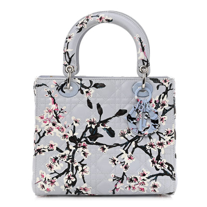 Christian Dior Lambskin Cannage Floral Printed Medium Lady Dior Light Blue 1 of 10