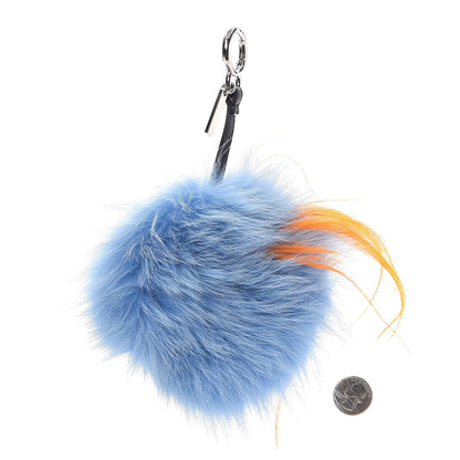 Fendi Fox Rabbit Goat Mink Fur Vitello Flamingo Dawny Monster Bag Bug Charm Azzurro Sky Orange Multicolor 2 of 5