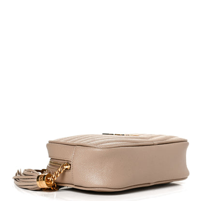 Saint Laurent Grain De Poudre Matelasse Monogram Mini Lou Camera Bag Dark Beige 4 of 14