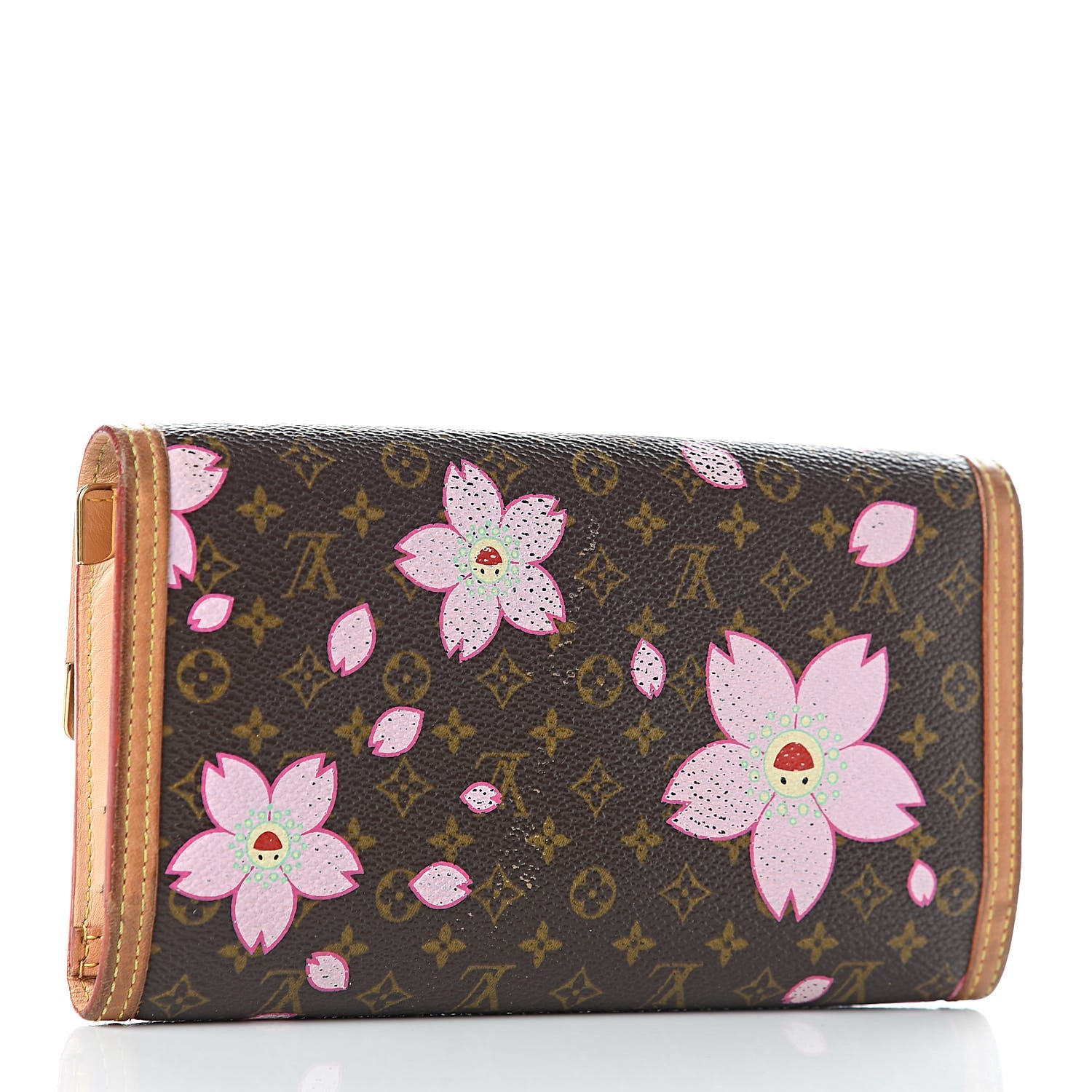 Louis Vuitton Monogram Cherry Blossom Porte Tresor International Wallet Brown 3 of 17