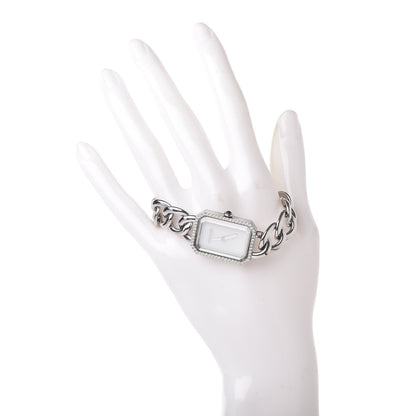 Chanel Stainless Steel Diamond Bezel Mother of Pearl 20mm Chain Premiere Quartz Watch 2 of 7