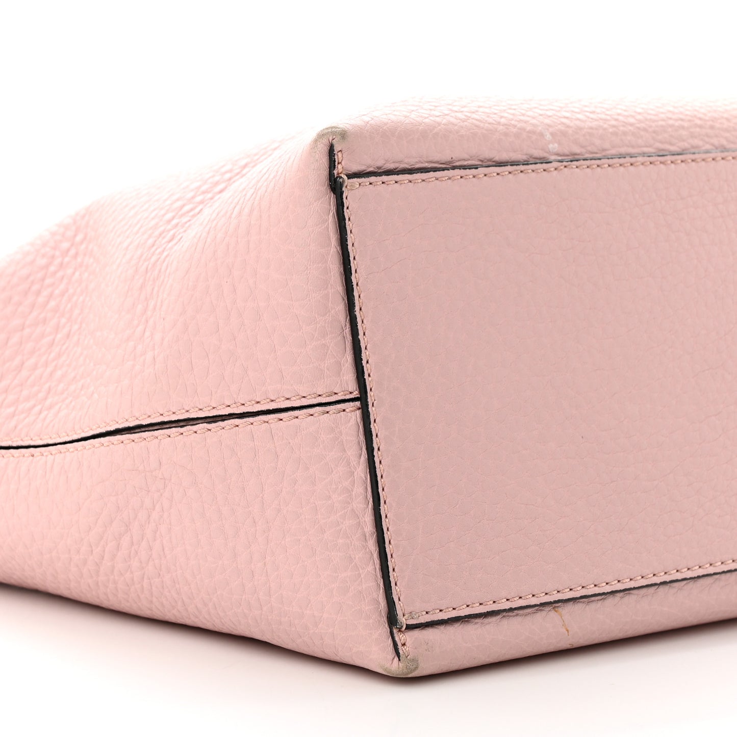 Grained Calfskin Rockstud Shoulder Tote Water Rose