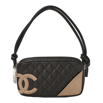 Chanel Calfskin Quilted Cambon Pochette Brown Beige 1 of 17