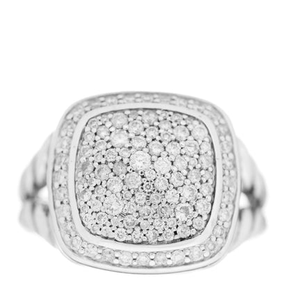 David Yurman Sterling Silver Diamond 11mm Albion Pave Ring 52 6 1 of 6