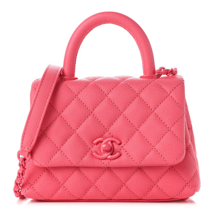 Chanel Caviar Quilted Incognito Extra Mini Coco Handle Flap Pink 1 of 10