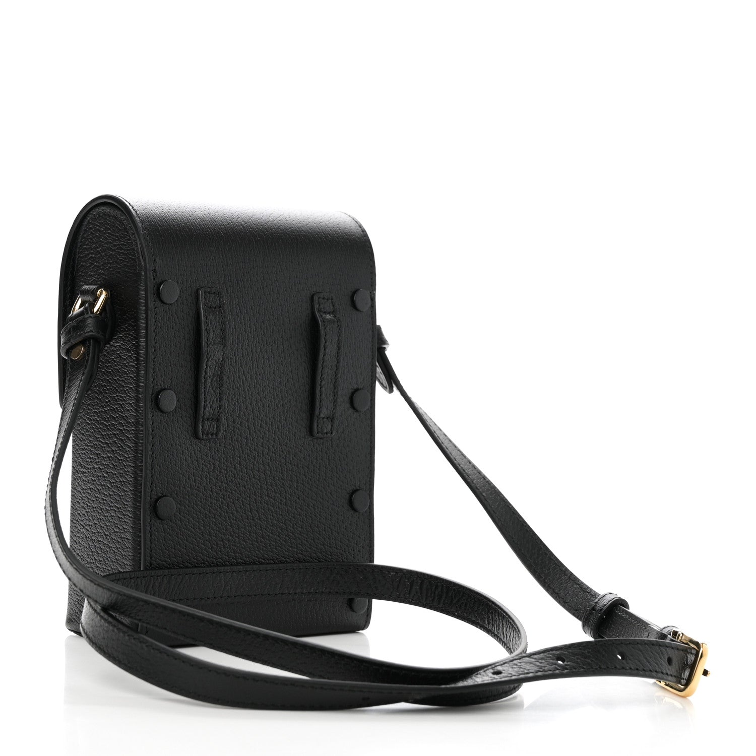 Gucci Dollar Calfskin Vertical Horsebit 1955 Crossbody Bag Black 3 of 10