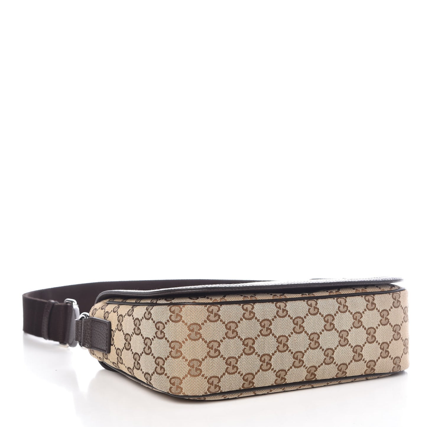 Monogram Flap Messenger Bag Beige Dark Brown