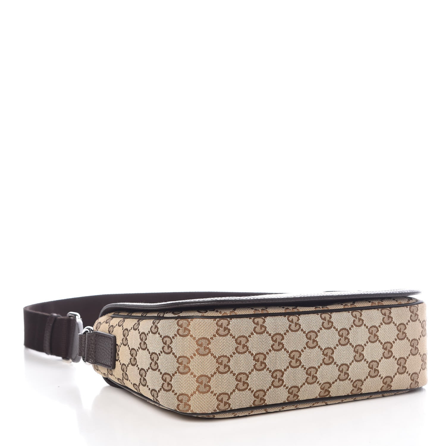 Gucci Monogram Flap Messenger Bag Beige Dark Brown 5 of 10