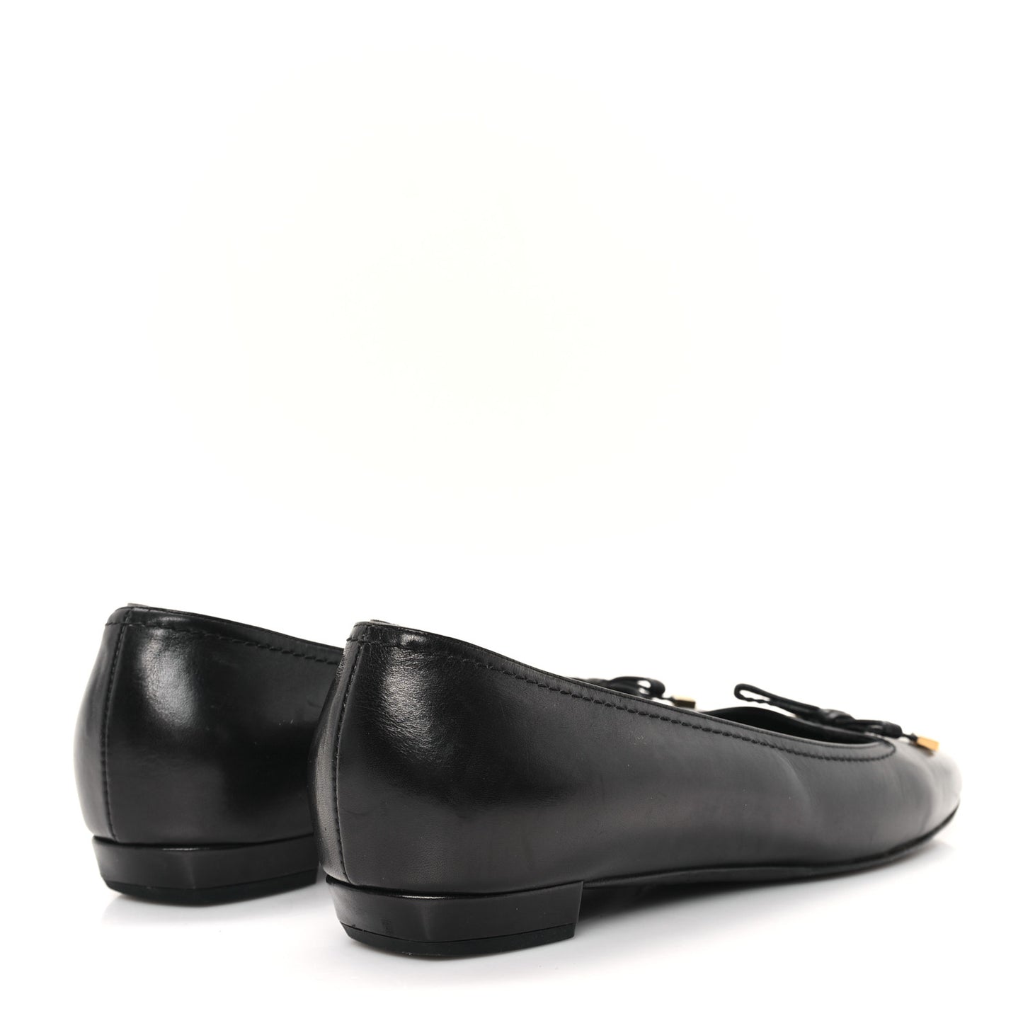 Calfskin Uniformes Ballet Flats 38.5 Black