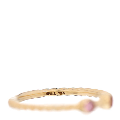 David Yurman 18K Yellow Gold Diamond Peridot Pink Tourmaline Stack Ring Set 53 6.25 4 of 4