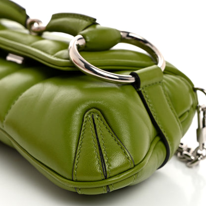 Gucci Nappa Vertical Matelasse Small Maxi Horsebit Chain Shoulder Bag Green 10 of 10